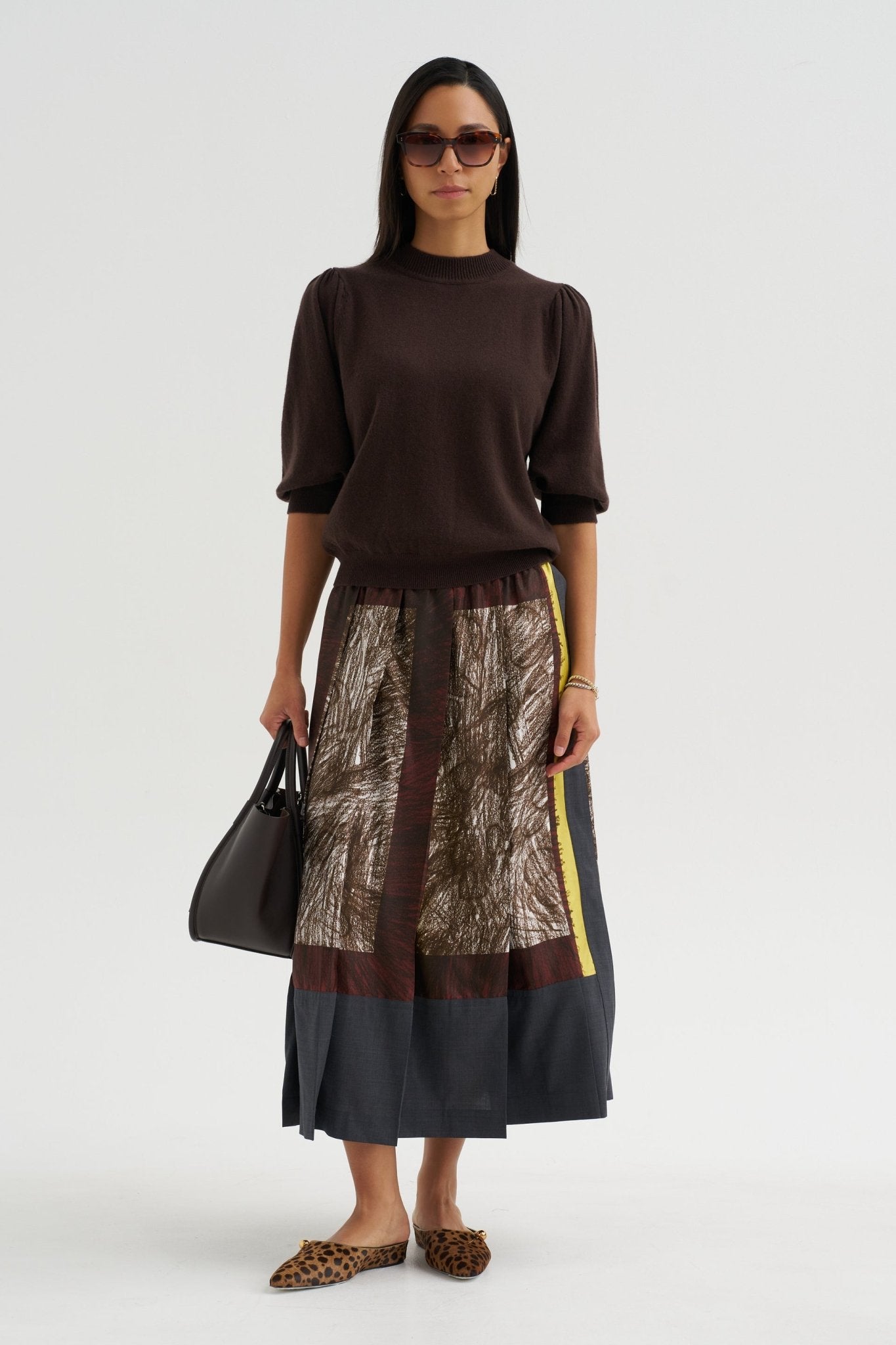 Foulard Scribbles Pleated Skirt - Odeeh
