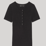 Francene Silk Blend Tee Black - Nili Lotan