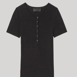 Francene Silk Blend Tee Black - Nili Lotan