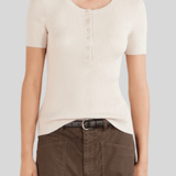 Francene Silk Blend Tee White - Nili Lotan