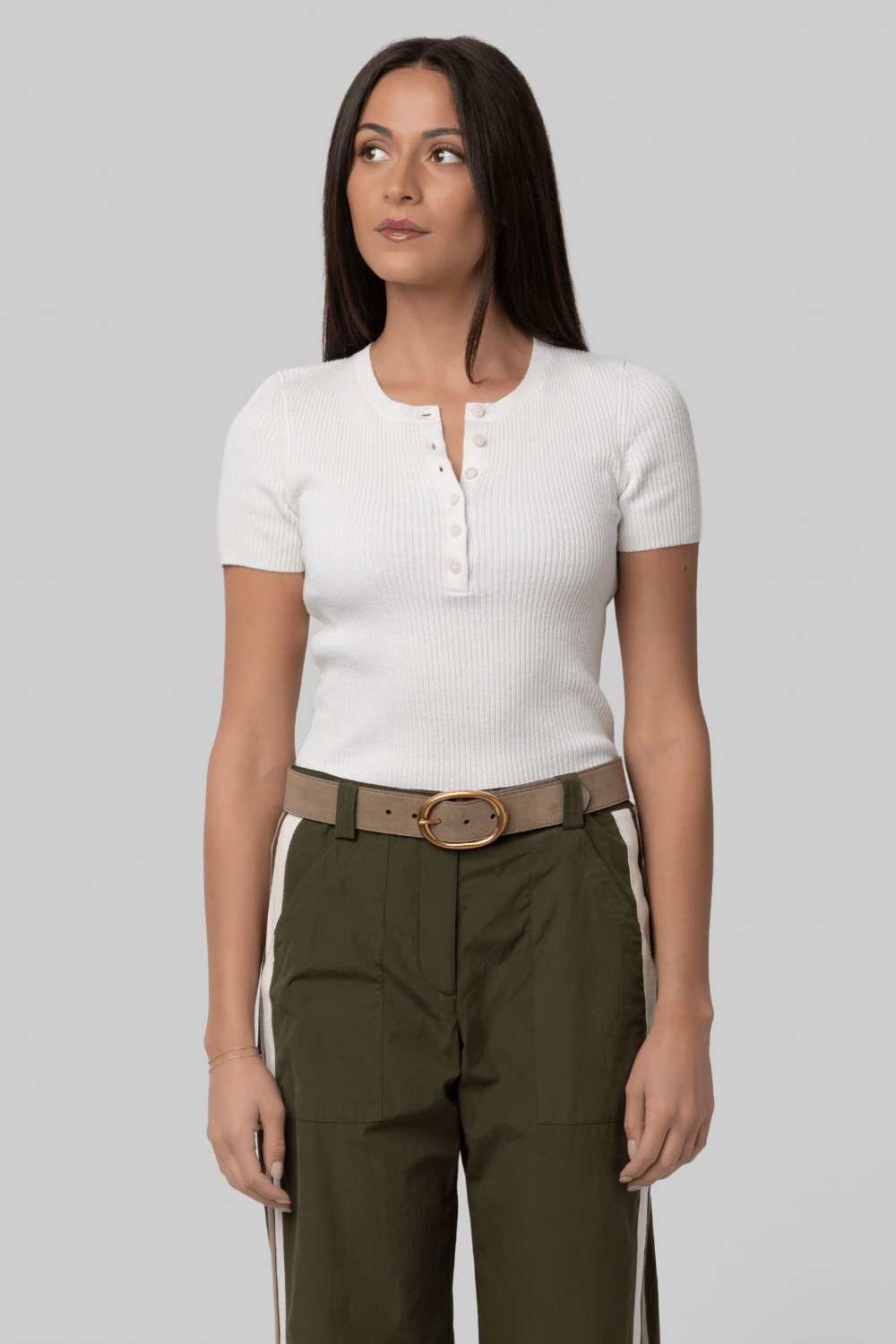 Francene Silk Blend Tee White - Nili Lotan