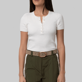 Francene Silk Blend Tee White - Nili Lotan