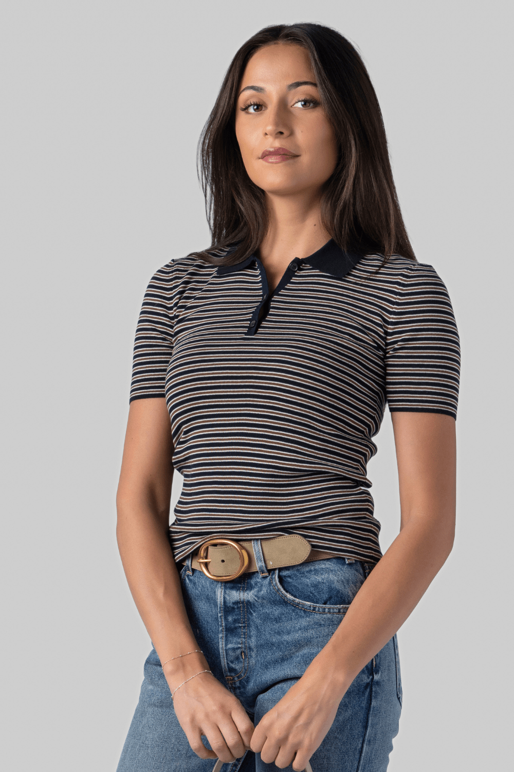 Gemmatta Stripe Polo - Nili Lotan