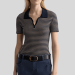 Gemmatta Stripe Polo - Nili Lotan