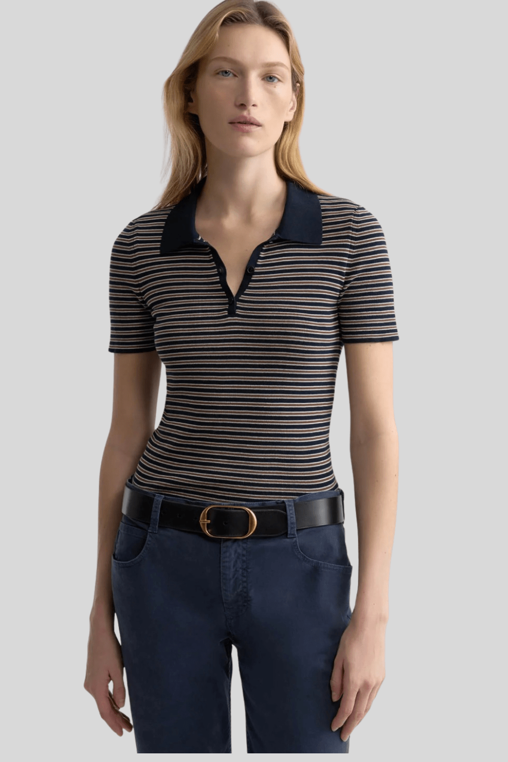 Gemmatta Stripe Polo - Nili Lotan