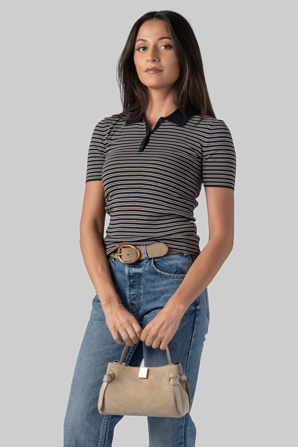 Goyza Mini Sand Suede Purse - Yuzefi