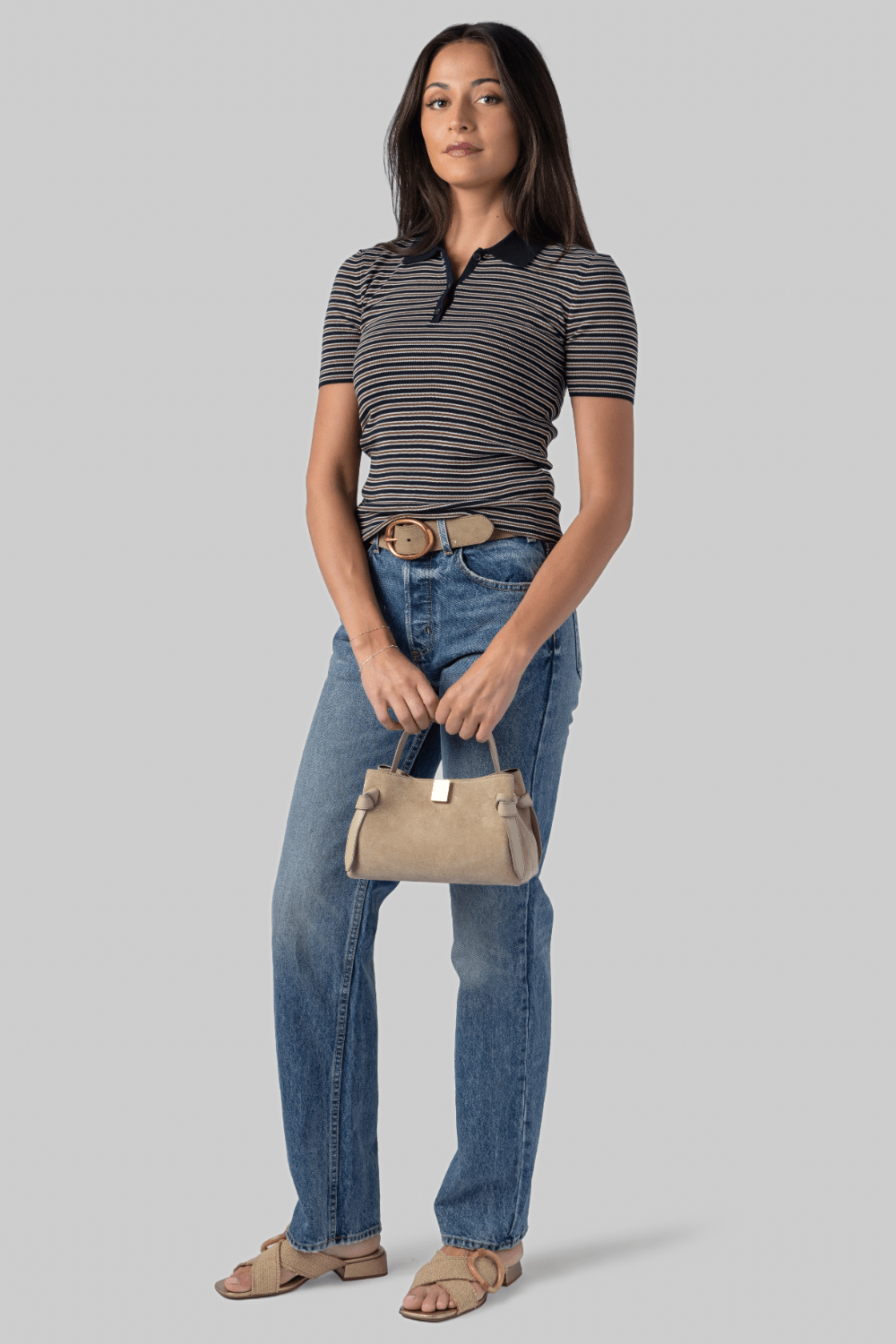 Goyza Mini Sand Suede Purse - Yuzefi