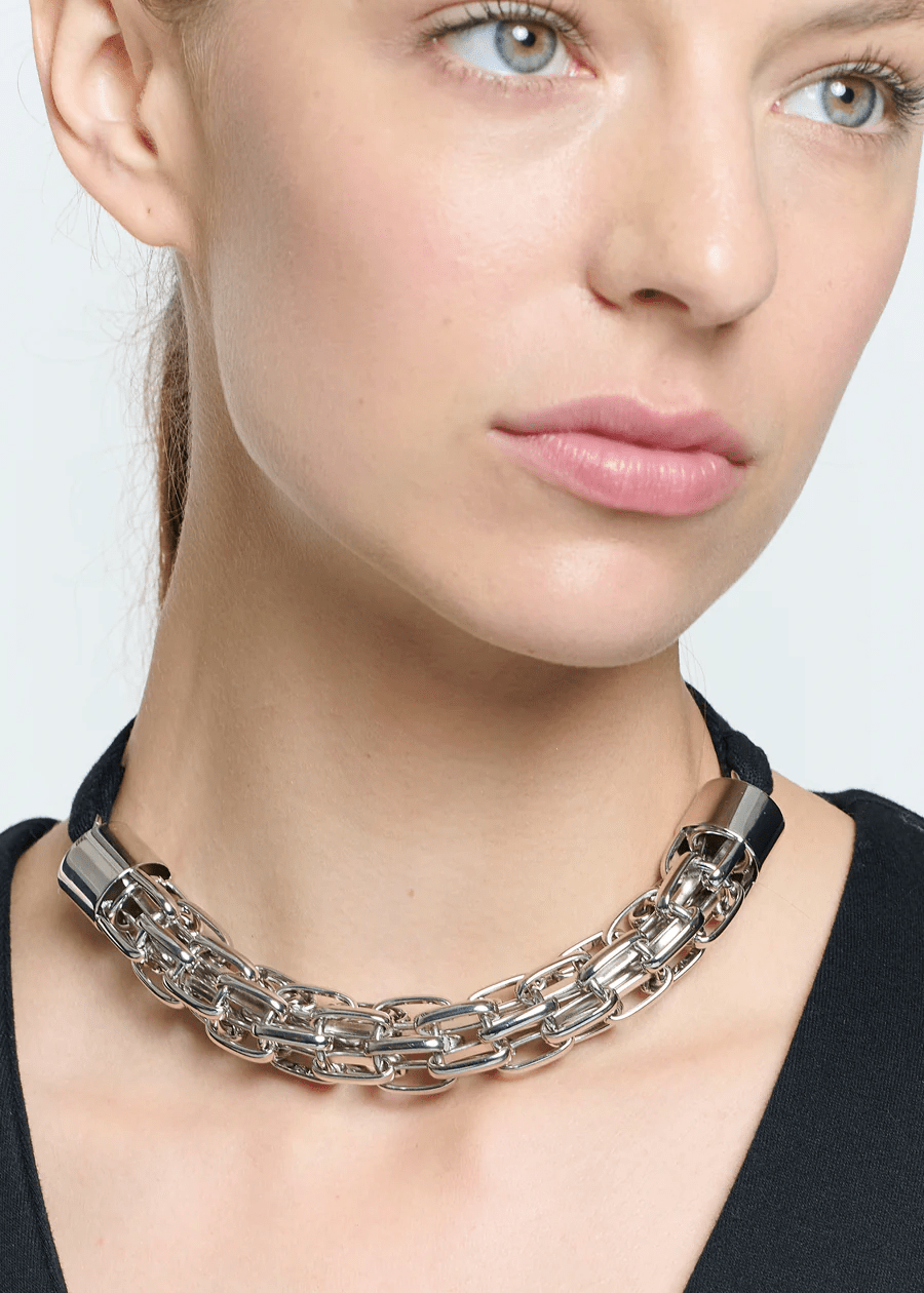 Grid Chain Necklace w/Rib - Plan C