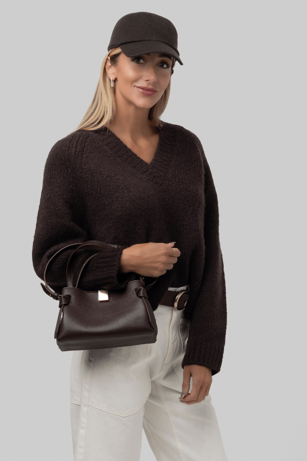 Gyoza Mini Espresso Pebble Grain Leather - Yuzefi