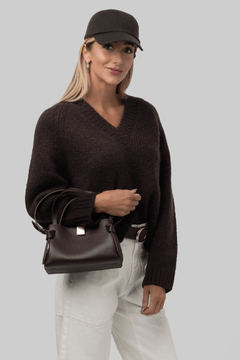Gyoza Mini Espresso Pebble Grain Leather - Yuzefi