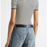 Hettie Stripe Silk T-Shirt - Nili Lotan