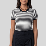 Hettie Stripe Silk T-Shirt - Nili Lotan