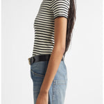 Hettie Stripe Silk T-Shirt - Nili Lotan