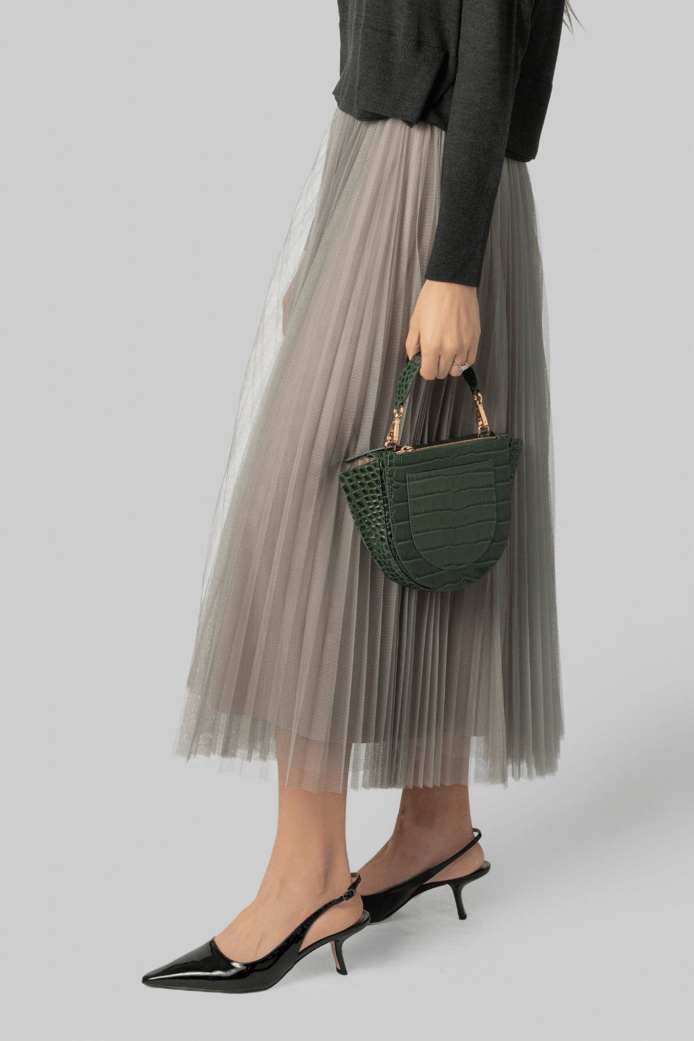 Hortensia Croco Olive Mini Bag - Wandler