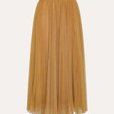 Gold Tulle Soleil Pliss Skirt
