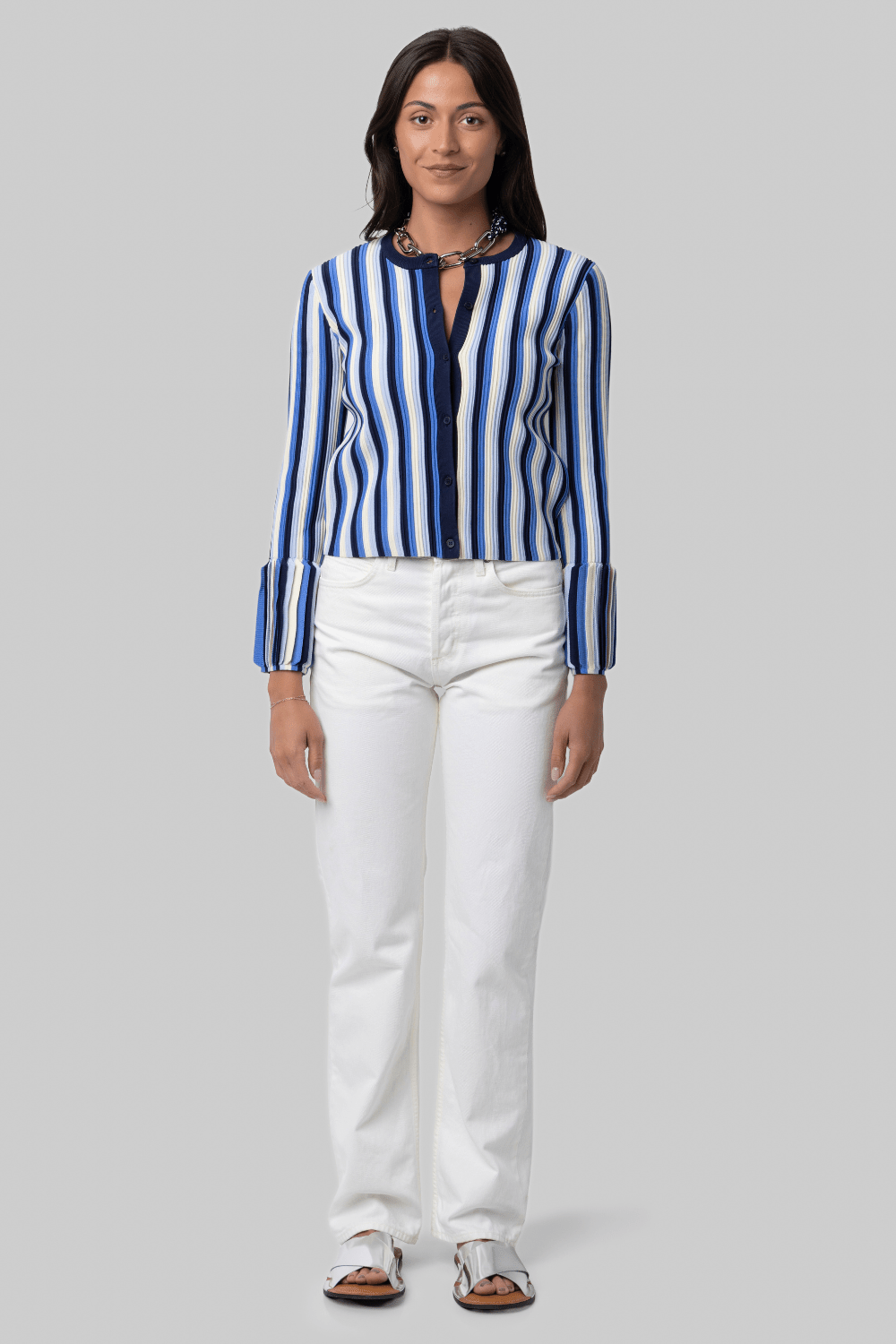 Iris Striped Knitted Jacket - Simkhai