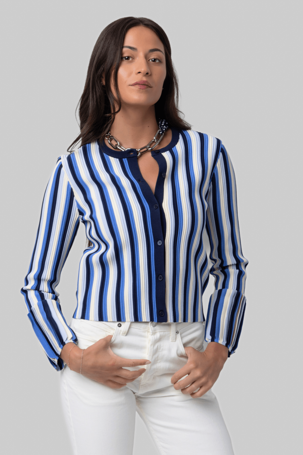 Iris Striped Knitted Jacket - Simkhai