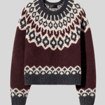 Isaline Fair Isle Sweater Burgundy - Nili Lotan