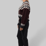 Isaline Fair Isle Sweater Burgundy - Nili Lotan