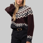 Isaline Fair Isle Sweater Burgundy - Nili Lotan