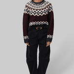 Isaline Fair Isle Sweater Burgundy - Nili Lotan