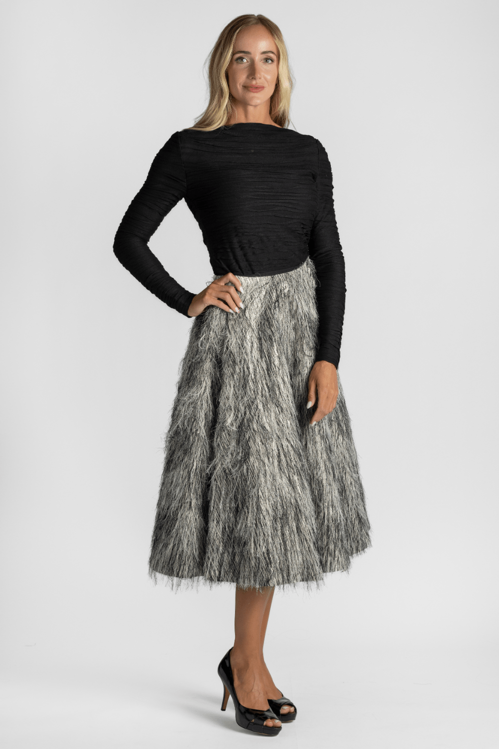 Jacquard Fringe Skirt - Odeeh