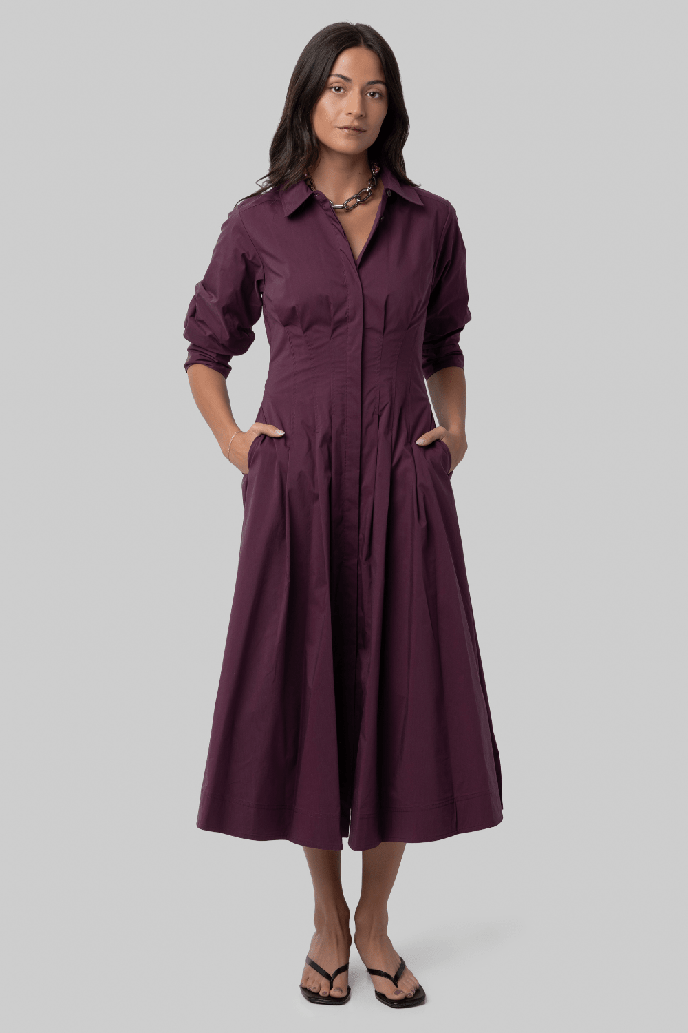 Jazz Pintuck Midi Dress - Simkhai