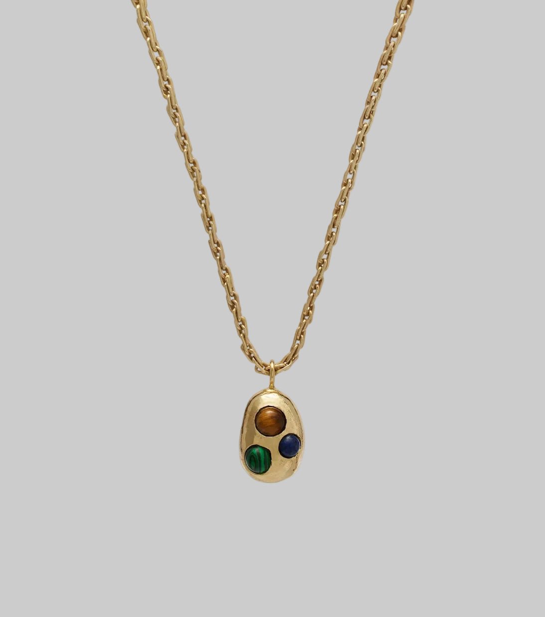 Jem Rainbow Stone Egg Pendant - Alemais