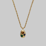 Jem Rainbow Stone Egg Pendant - Alemais