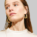 Jem Rainbow Stone Hoop Earrings - Alemais