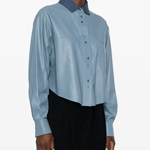 Leather Boxy Shirt - Forte Forte