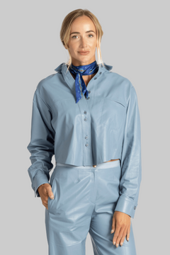 Leather Crop Shirt - Forte Forte