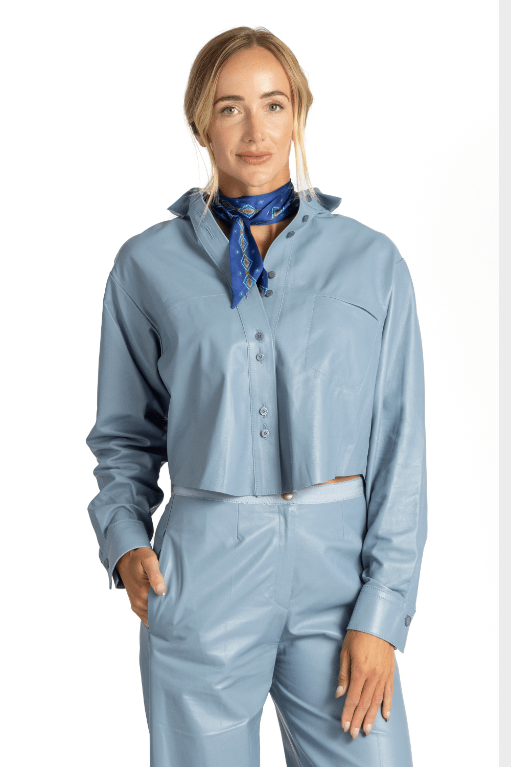 Leather Crop Shirt - Forte Forte