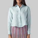 Linen Gauze Shirt with Embroidered Edges - Forte Forte