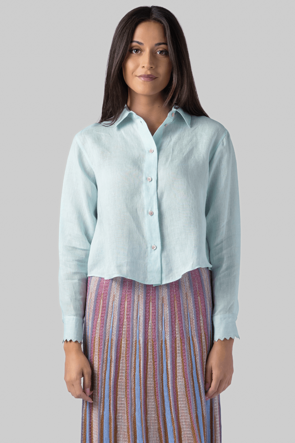 Linen Gauze Shirt with Embroidered Edges - Forte Forte