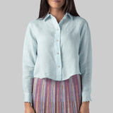 Linen Gauze Shirt with Embroidered Edges - Forte Forte