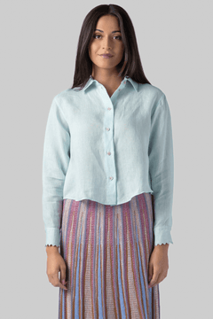 Linen Gauze Shirt with Embroidered Edges - Forte Forte