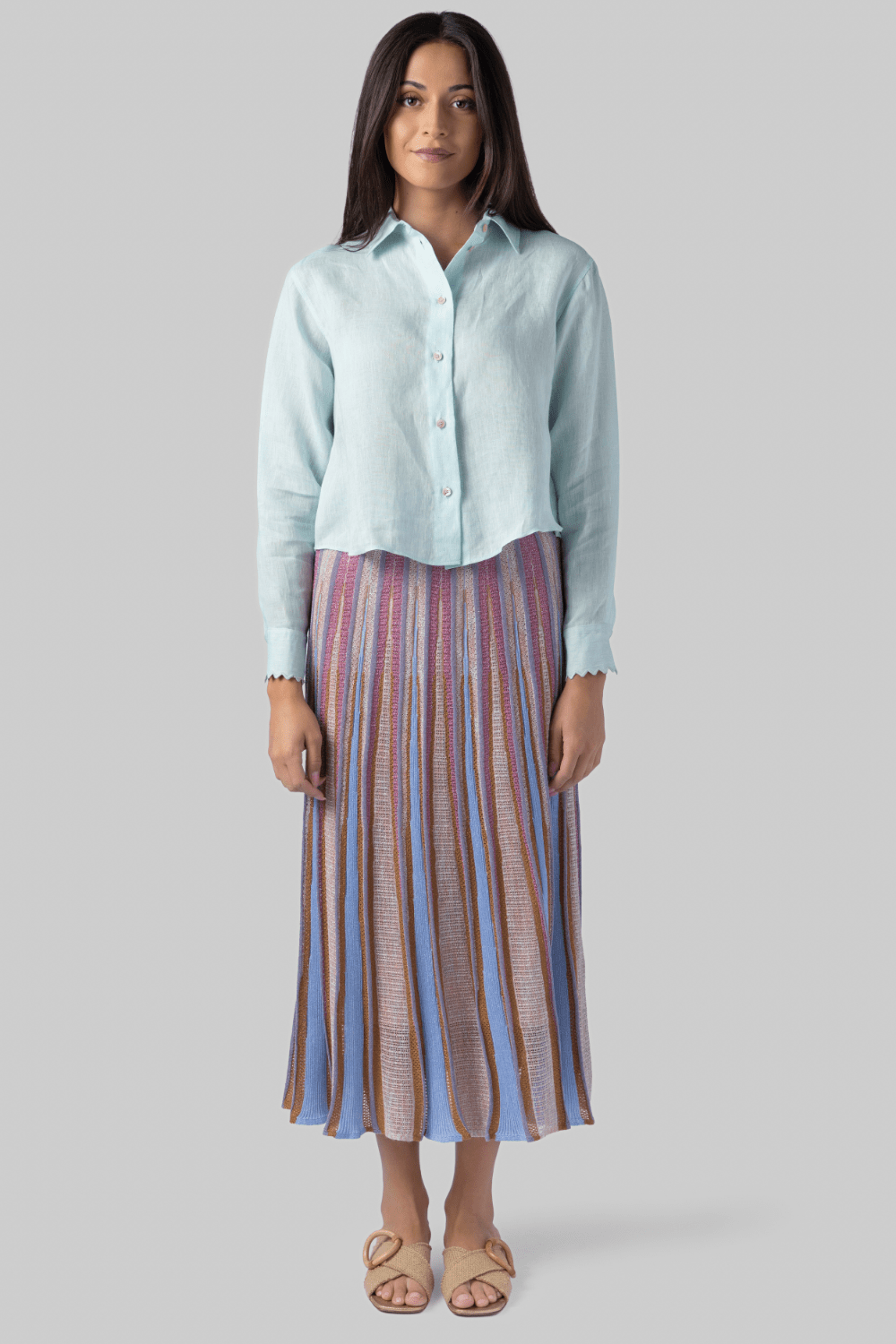 Linen Gauze Shirt with Embroidered Edges - Forte Forte