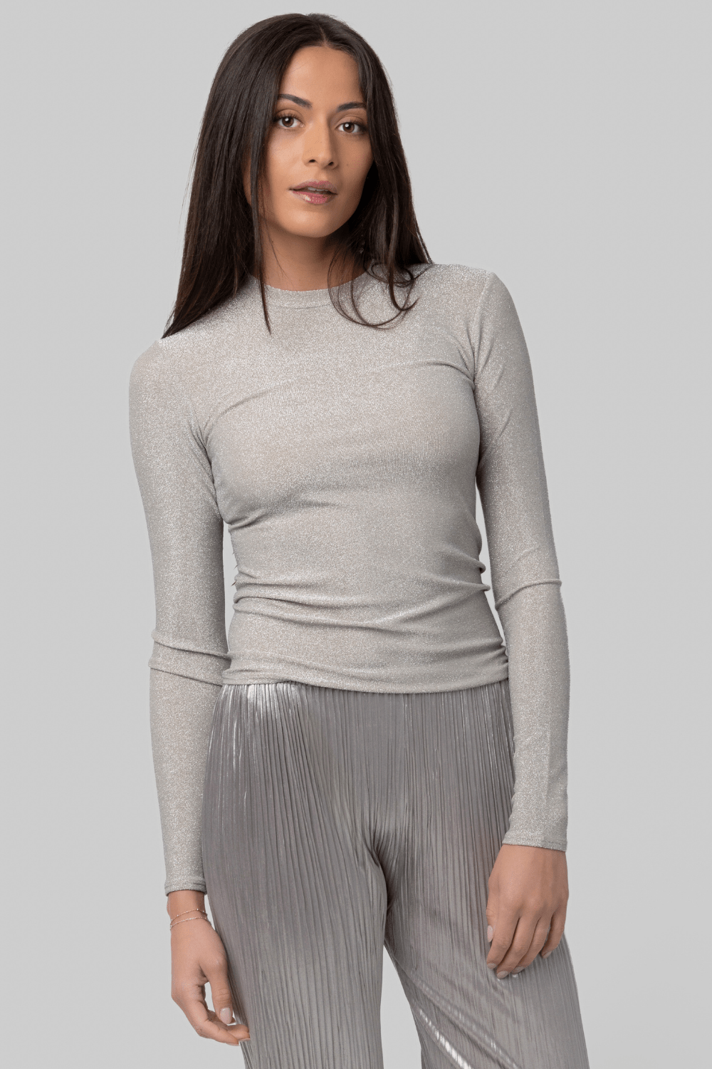 Lurex Jersey Crewneck T-Shirt - Forte Forte