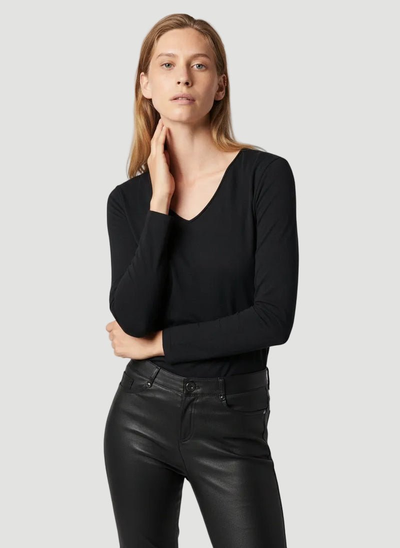 Majestic Long Sleeve V Neck T-Shirt - Majestic