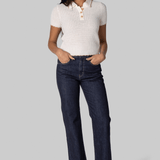 Melody Knit Polo in Ivory - Cara Cara