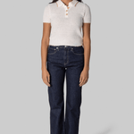 Melody Knit Polo in Ivory - Cara Cara