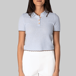 Melody Knit Polo in Light Blue - Cara Cara