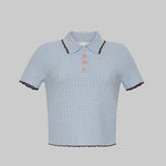 Melody Knit Polo in Light Blue - Cara Cara