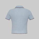 Melody Knit Polo in Light Blue - Cara Cara