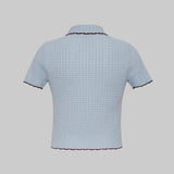 Melody Knit Polo in Light Blue - Cara Cara