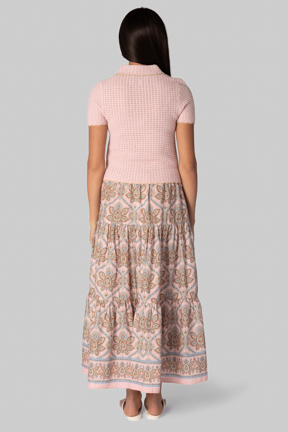 Melody Knit Polo in Light Pink - Cara Cara