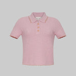 Melody Knit Polo in Light Pink - Cara Cara
