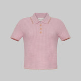 Melody Knit Polo in Light Pink - Cara Cara