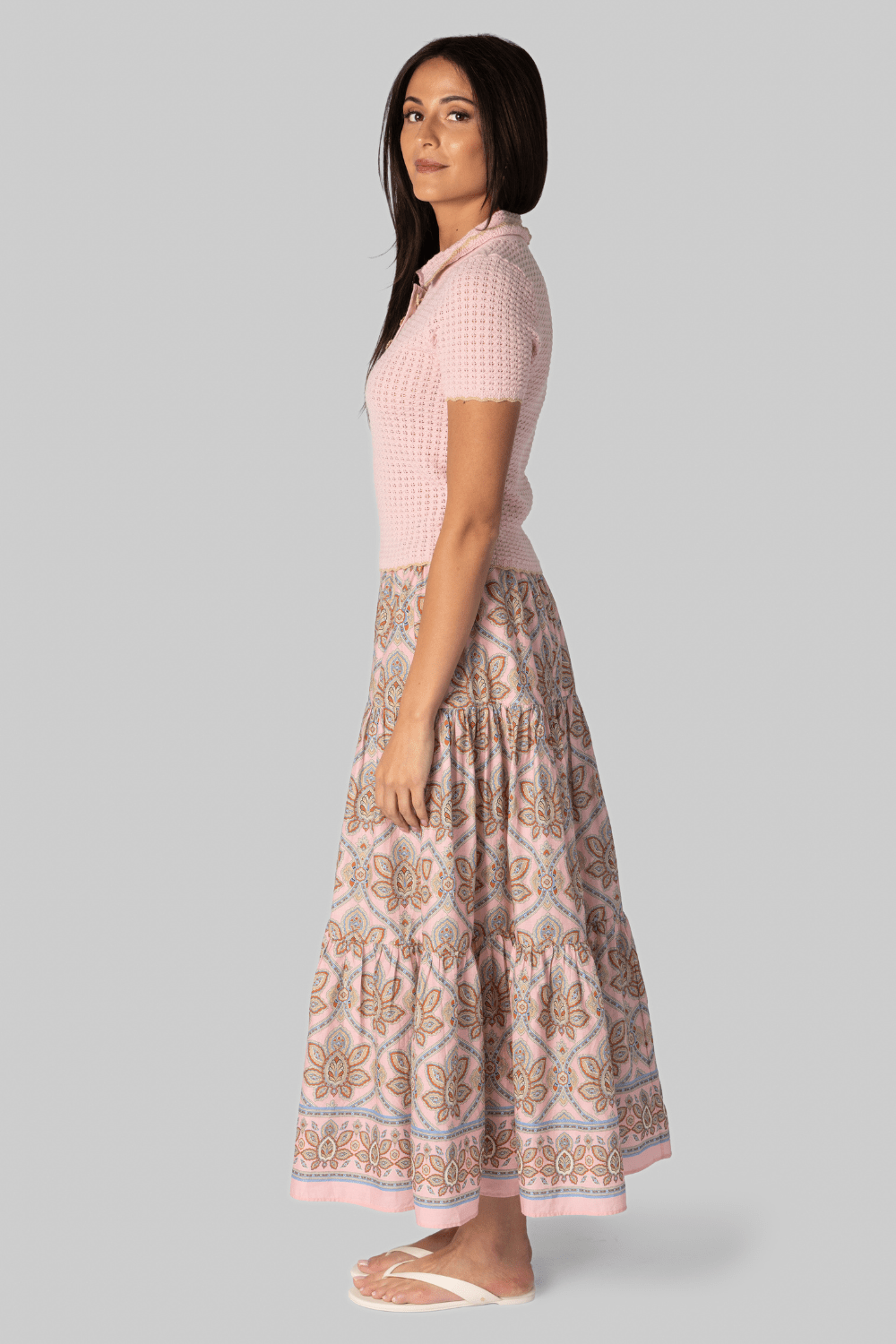 Melody Knit Polo in Light Pink - Cara Cara